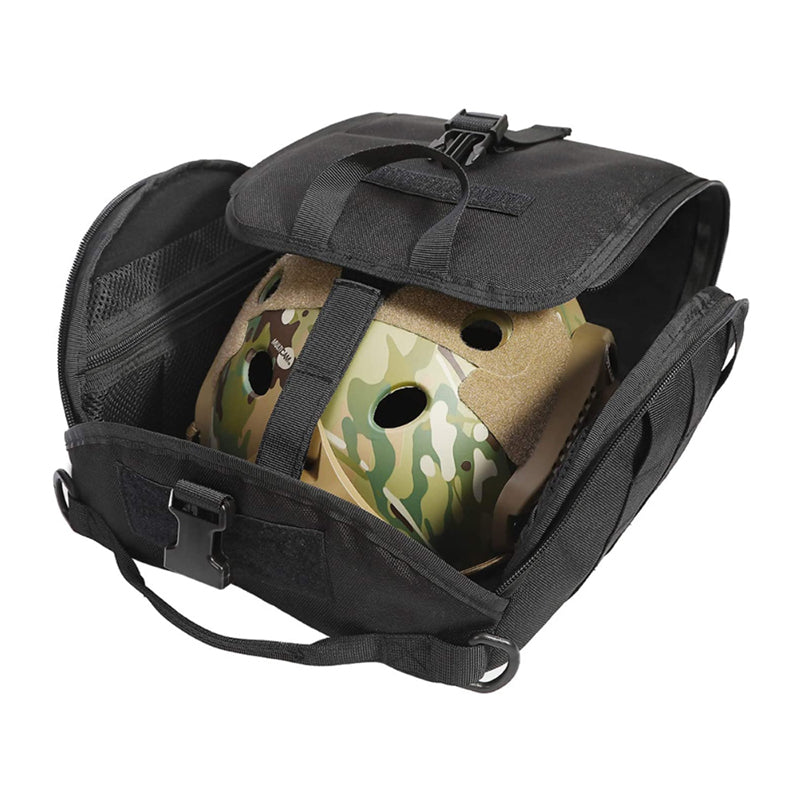 Tactical Helmet Bag with Storage Fleece Lining - Black